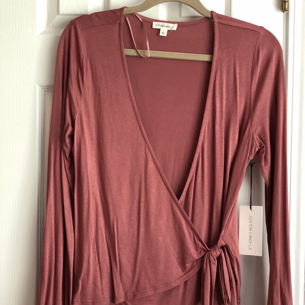 Wrap long sleeve shirt